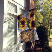 Pot of Sunflowers Flag Canvas House Size JMK1202CHF