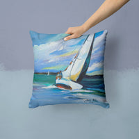 Two and a Sailboat Canvas Fabric Decorative Pillow JMK1232PW1414