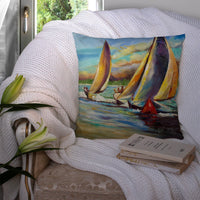 Knost Reggata Sailboats Canvas Fabric Decorative Pillow JMK1236PW1414