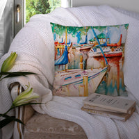 Gazebo and Sailboats Canvas Fabric Decorative Pillow JMK1239PW1414