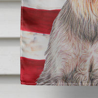 USA American Flag with Schnauzer Flag Canvas House Size KJ1158CHF