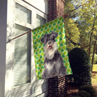 St. Patrick's Day Shamrock Schnauzer Flag Canvas House Size KJ1199CHF