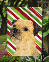 Border Terrier Candy Cane Holiday Christmas  Flag Garden Size
