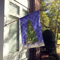 Christmas Tree Blue Flag Canvas House Size SB3117CHF