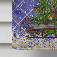 Christmas Tree Blue Flag Canvas House Size SB3117CHF
