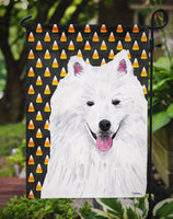 American Eskimo Candy Corn Halloween Portrait Flag Garden Size