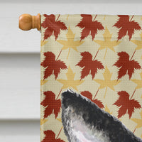 Boston Terrier Fall Leaves Portrait Flag Canvas House Size
