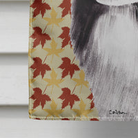 Border Collie Fall Leaves Portrait Flag Canvas House Size