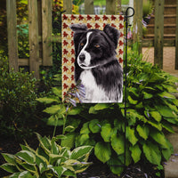 Border Collie Fall Leaves Portrait Flag Garden Size