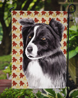 Border Collie Fall Leaves Portrait Flag Garden Size