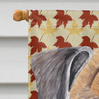 Boxer Fall Leaves Portrait Flag Canvas House Size