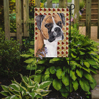 Boxer Fall Leaves Portrait Flag Garden Size