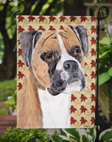 Boxer Fall Leaves Portrait Flag Garden Size