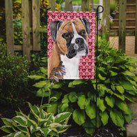 Boxer Hearts Love and Valentine's Day Portrait Flag Garden Size