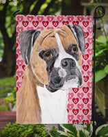 Boxer Hearts Love and Valentine's Day Portrait Flag Garden Size