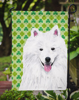 American Eskimo St. Patrick's Day Shamrock Portrait Flag Garden Size