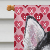 Alaskan Malamute Hearts Love and Valentine's Day Flag Canvas House Size SC9494CHF