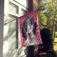 Blue Tick Coonhound Hearts and Love Flag Canvas House Size SC9697CHF
