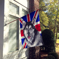 Alaskan Malamute with English Union Jack British Flag Flag Canvas House Size SC9815CHF