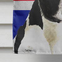 Boston Terrier with English Union Jack British Flag Flag Canvas House Size SC9816CHF