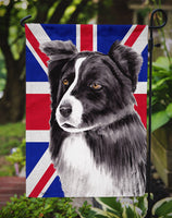 Border Collie with English Union Jack British Flag Flag Garden Size SC9824GF