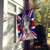 Blue Tick Coonhound with English Union Jack British Flag Flag Canvas House Size SC9890CHF