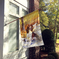 Springer Spaniel by Don Squires Flag Canvas House Size SDSQ0388CHF