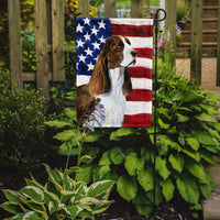 USA American Flag with Springer Spaniel Flag Garden Size