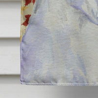 Boxer White Fall Leaves Portrait Flag Canvas House Size