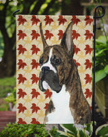 Boxer Brindle Fall Leaves Portrait Flag Garden Size