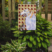 Borzoi Fall Leaves Portrait Flag Garden Size