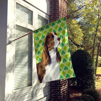 Springer Spaniel St. Patrick's Day Shamrock Portrait Flag Canvas House Size