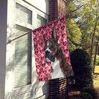Boxer Hearts Love and Valentine's Day Portrait Flag Canvas House Size