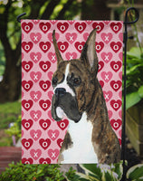 Boxer Hearts Love and Valentine's Day Portrait Flag Garden Size