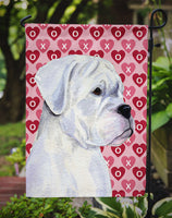 Boxer Hearts Love and Valentine's Day Portrait Flag Garden Size