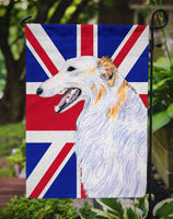 Borzoi with English Union Jack British Flag Flag Garden Size SS4917GF