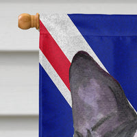 Boston Terrier with English Union Jack British Flag Flag Canvas House Size SS4958CHF