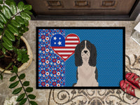 Black English Springer Spaniel USA American Indoor or Outdoor Mat 24x36
