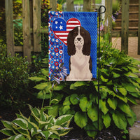 Liver English Springer Spaniel USA American Flag Garden Size