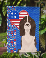 Liver English Springer Spaniel USA American Flag Garden Size