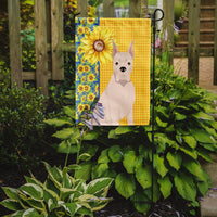 Summer Sunflowers White Boxer Flag Garden Size
