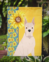 Summer Sunflowers White Boxer Flag Garden Size