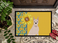 Summer Sunflowers White Boxer Indoor or Outdoor Mat 18x27