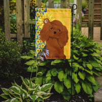 Summer Sunflowers Ruby Cavalier Spaniel Flag Garden Size