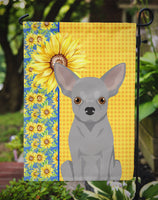 Summer Sunflowers Silver Chihuahua Flag Garden Size