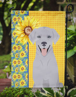 Summer Sunflowers Silver Labrador Retriever Flag Garden Size