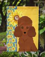 Summer Sunflowers Toy Red Poodle Flag Garden Size