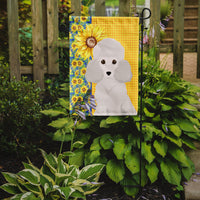 Summer Sunflowers Toy White Poodle Flag Garden Size