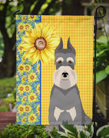 Summer Sunflowers Salt Pepper Schnauzer Flag Garden Size