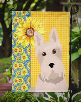 Summer Sunflowers Wheaten Scottish Terrier Flag Garden Size